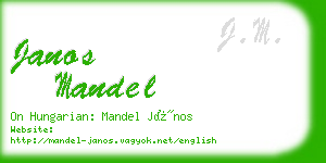 janos mandel business card